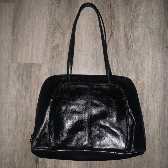 Black Leather Shoulder Bag - Business Tote / Organizer - SwissGear by Wenger - Picture 6 of 13